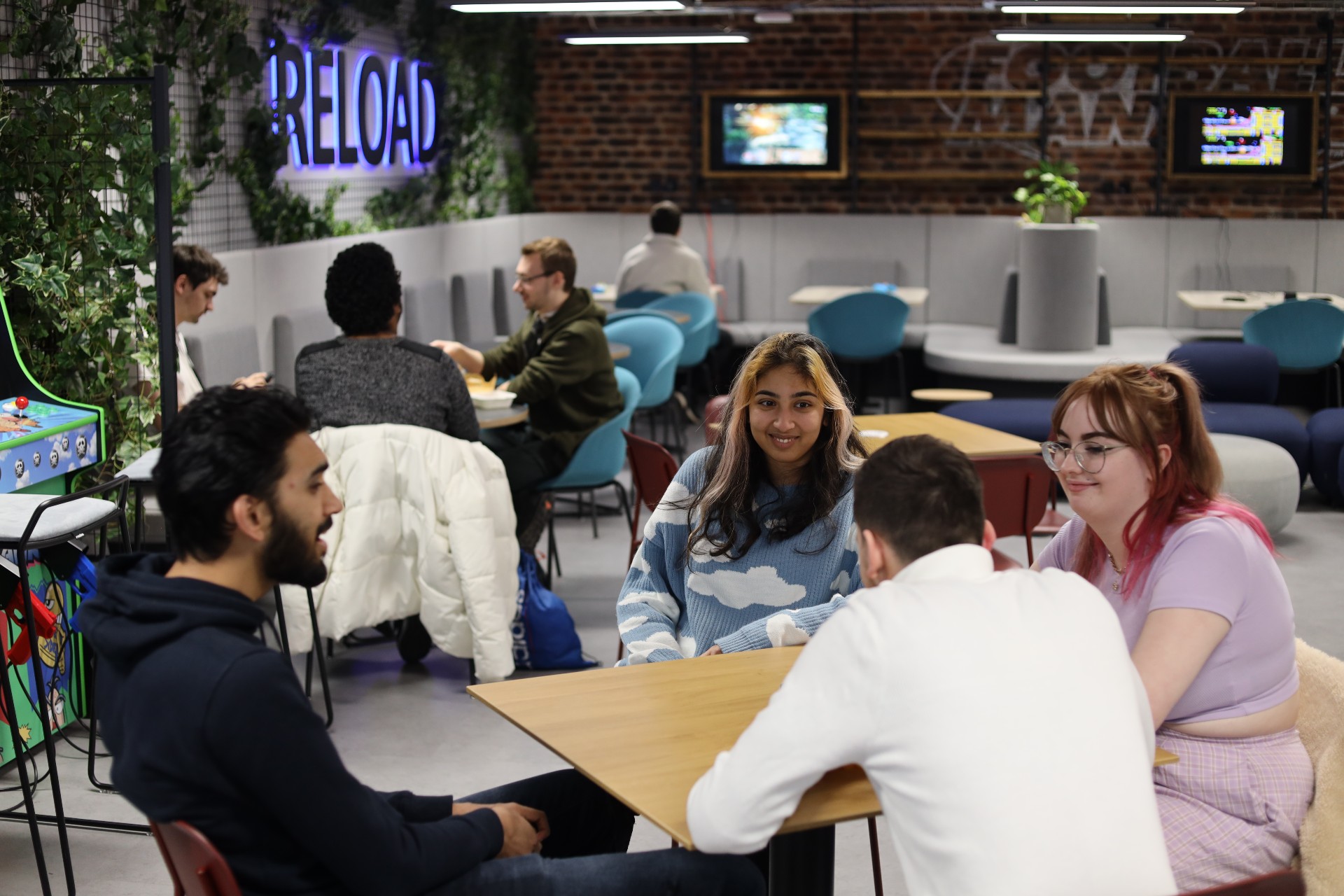 Staff and students enjoying our Reload Café.